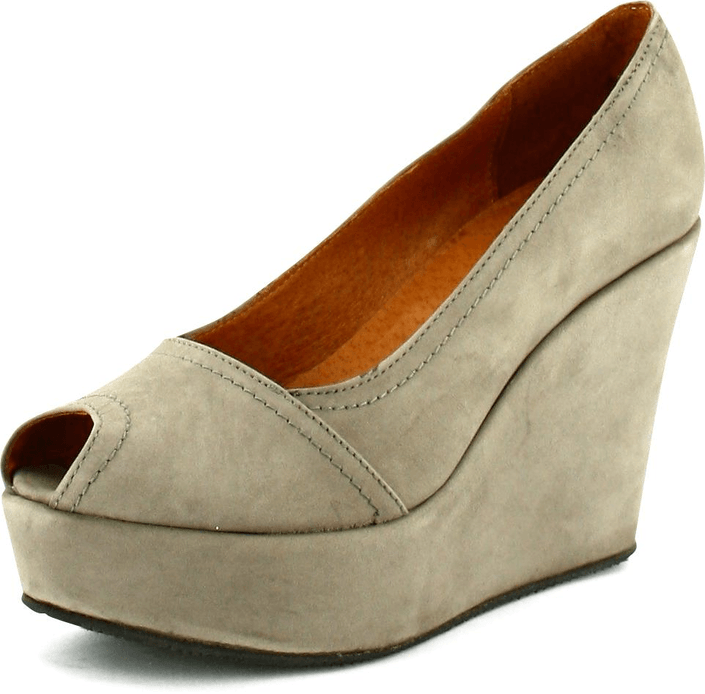 Shoe Biz - Nubuck Sko Plateau Taupe