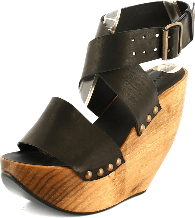 Minimarket - Space Shoe Wood Wedge Sandal Black