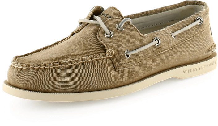 Sperry Topsider - A/O 2-Eye Khaki Salt Wshd Cnvs