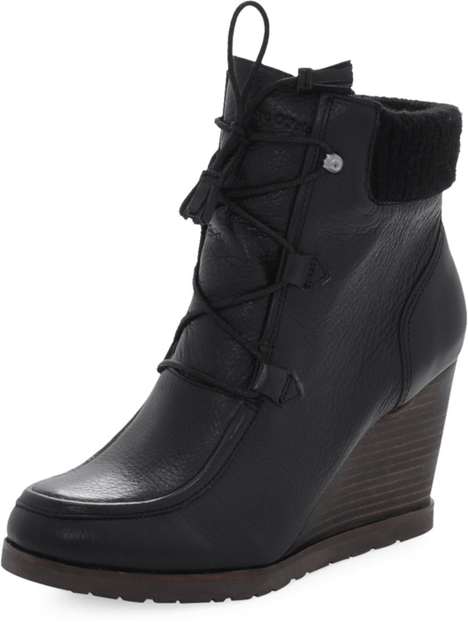 Marc O'Polo - Wedge Bootie Oily Calf Printed Black