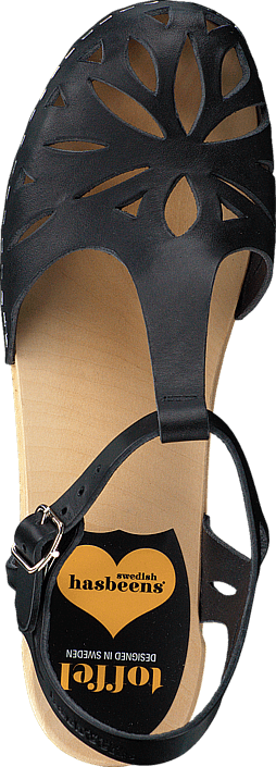 Swedish Hasbeens - Lacy Sandal Black/Nature Sole