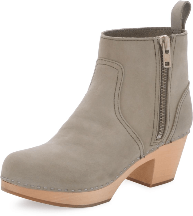 Swedish Hasbeens - Zip it Emy khaki green nubuck