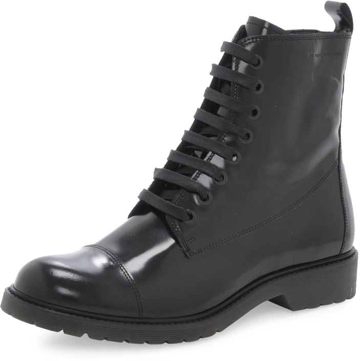 Marc O'Polo - Lace Flat Heel Boot Brushed Calf Black