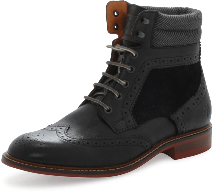 Marc O'Polo - Lace Flatheel Bootie Washed Lamb/Suede Black