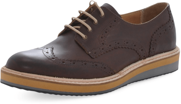 Knowledge Cotton Apparel - Brogue Shoe Dark Earth
