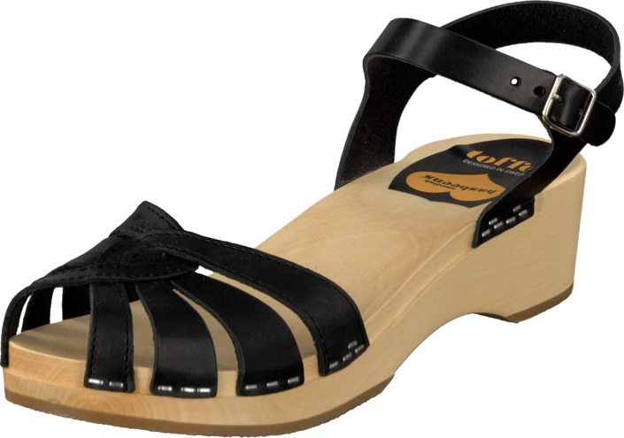 Swedish Hasbeens - Cross Strap Debutant Black/Nature sole