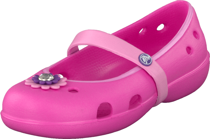 Crocs - Keeley Flower Flat Girls Charm Neon Magenta/Carnation