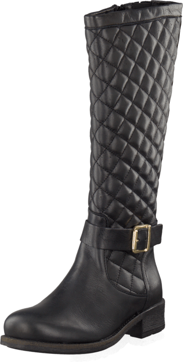 Bianco - Long Quilt Boot Black