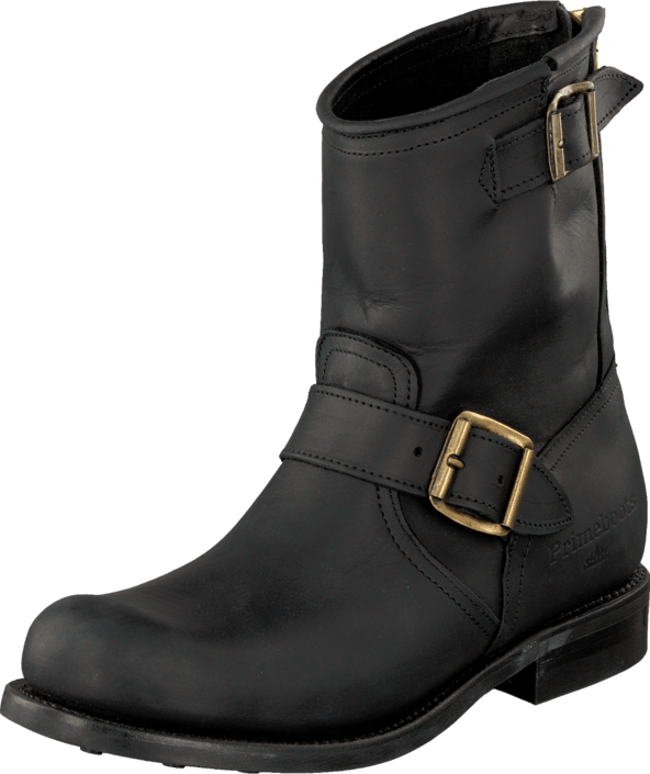 PrimeBoots - Engineer Low-39 Old crazy black + brass