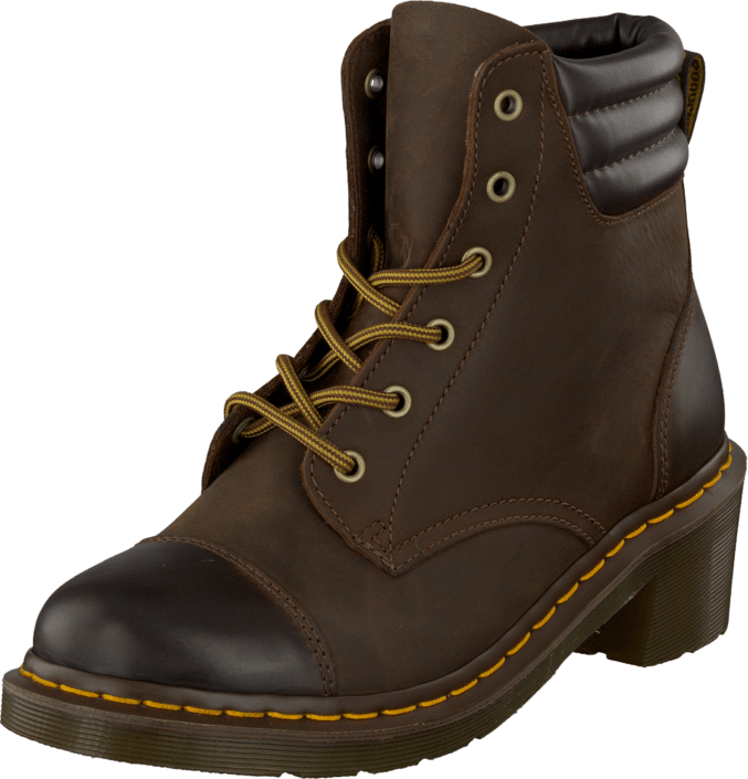 Dr Martens - Parade Rugged Alexandra 6-eye Padded Collar Dark Brown