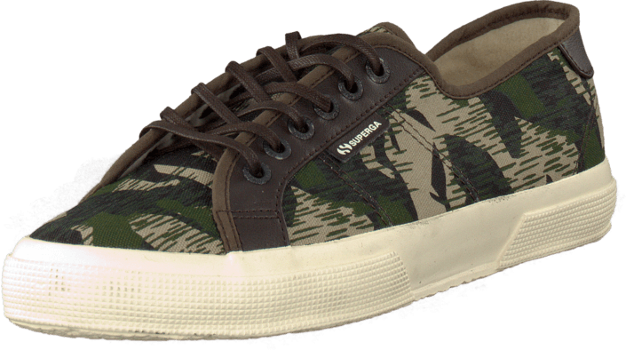 Superga - 2229 COTCAMOSYNLEAM DkGrnCam-DkBrown