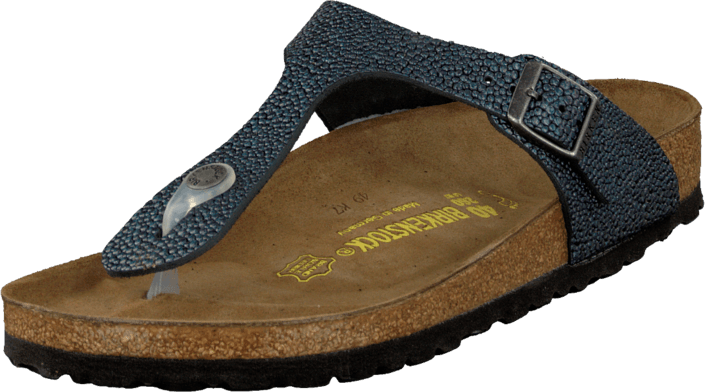 Birkenstock - Gizeh Regular Leather Pebbles Metallic Asphalt