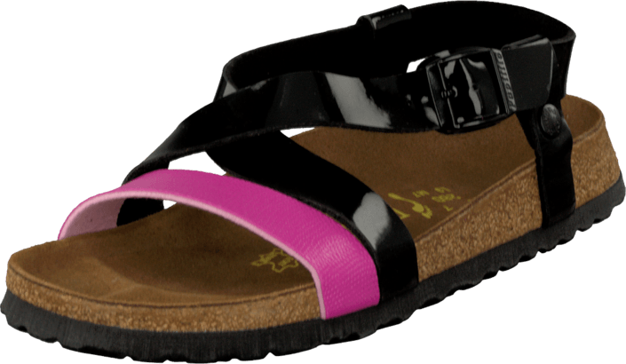 Papillio - Mykonos Slim Birkoflor Patent Black/Fuchsia