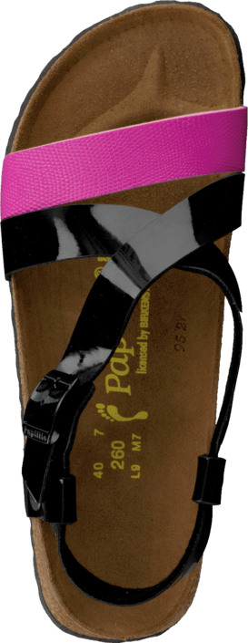 Papillio - Mykonos Slim Birkoflor Patent Black/Fuchsia