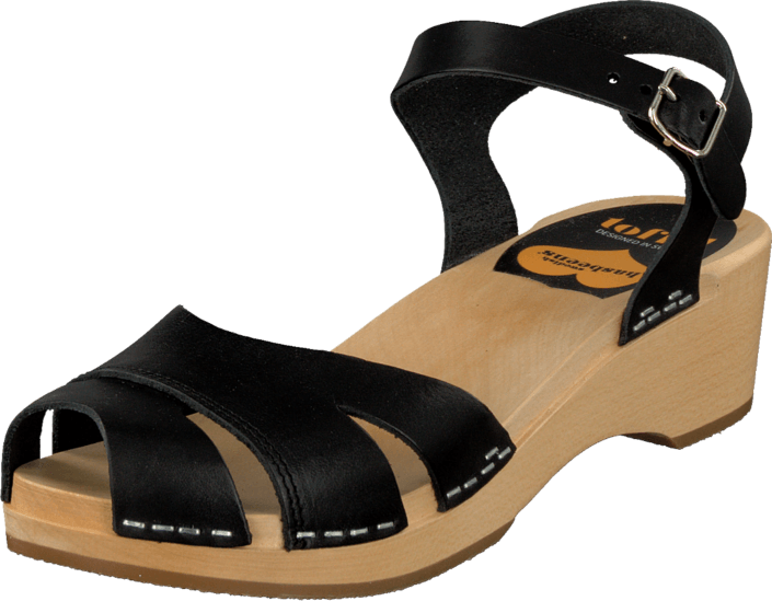 Swedish Hasbeens - Suzanne Debutant Black/Nature sole