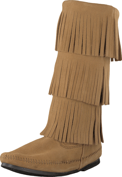 Minnetonka - 3-Layer Fringe Boot Taupe Suede