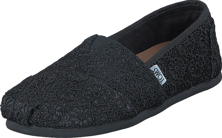Toms - Seasonal Classics Black Crochet Glitter