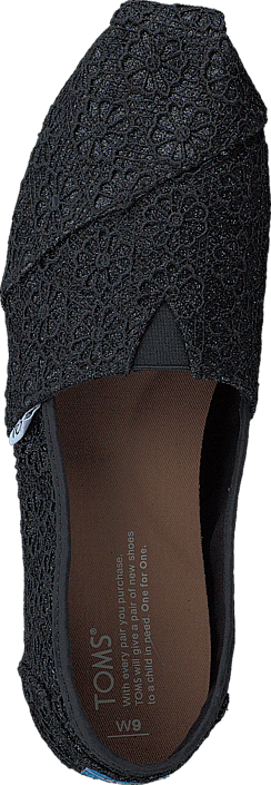 Toms - Seasonal Classics Black Crochet Glitter