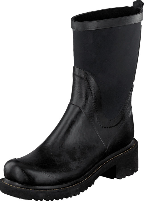 Ilse Jacobsen - Rubber Boot With Neoprene Shaft Black