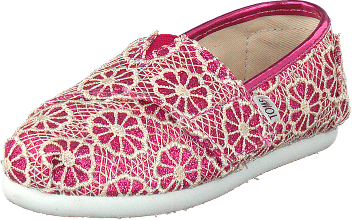 Toms - Seasonal classic tiny Pink crochet glitter
