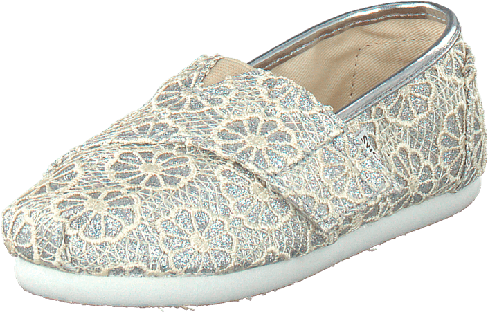 Toms - Seasonal classic tiny Silver crochet glitter