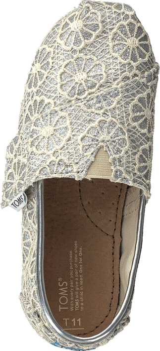 Toms - Seasonal classic tiny Silver crochet glitter