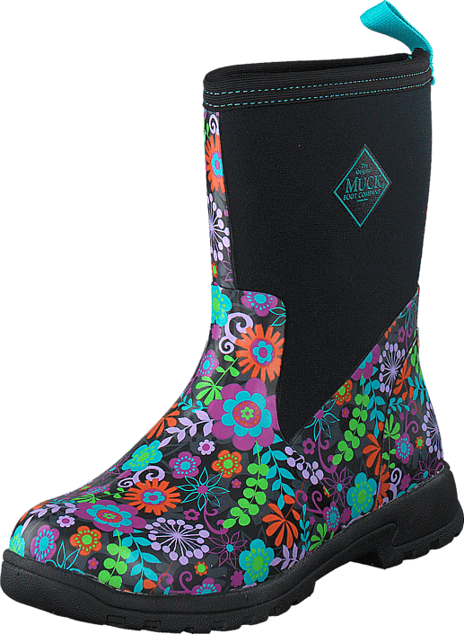 Muckboot - Breezy Mid Black/Flowers