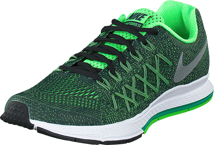 Nike - Nike Zoom Pegasus 32 (Gs) Obsidian/Mtllc Silver-Vltg Grn