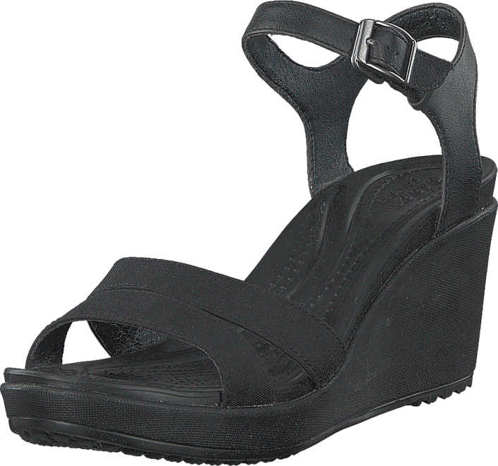 Crocs - Leigh II Ankle Strap Wedge W Black/Black