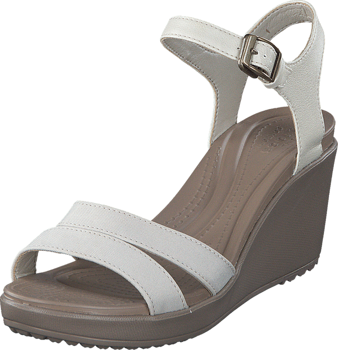 Crocs - Leigh II Ankle Strap Wedge W Oatmeal/Khaki