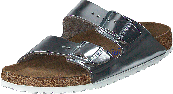 Birkenstock - Arizona Smooth Leather Silver Metallic