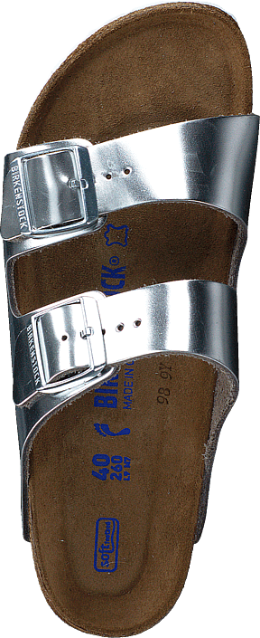 Birkenstock - Arizona Smooth Leather Silver Metallic