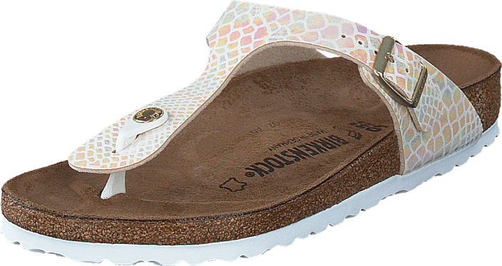 Birkenstock - Gizeh Birko-Flor Shiny Snake Cream