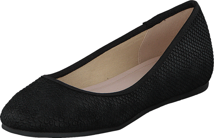 Bianco - Suede Snake Ballerina Black