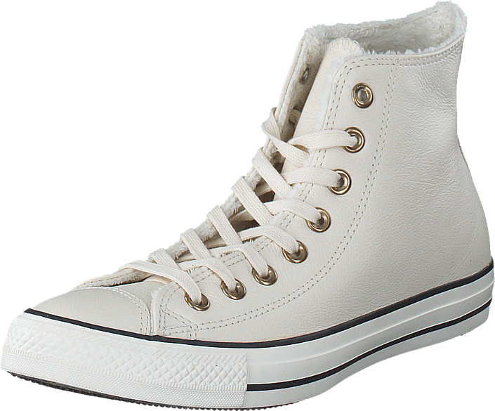 Converse - All Star Shearling Leather-Hi Parchment/Black/Egret