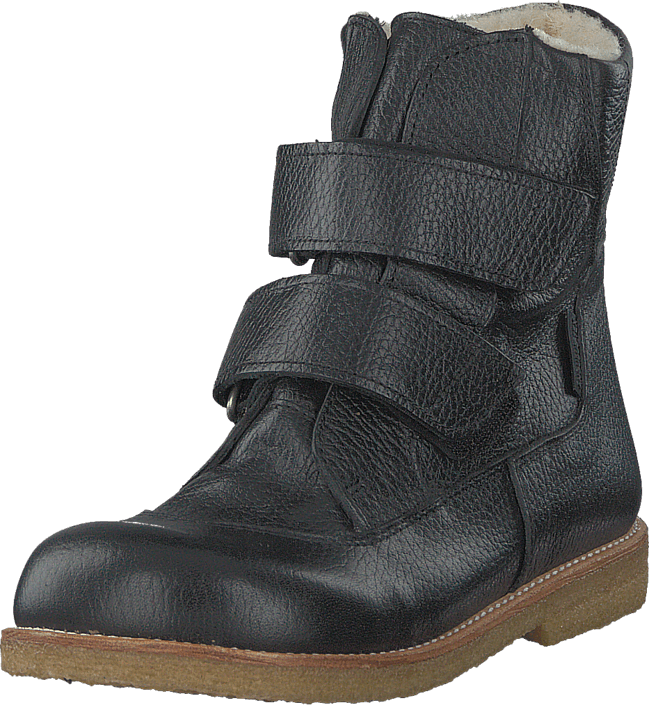 Angulus - TEX-boot w. velcro straps Black/Black