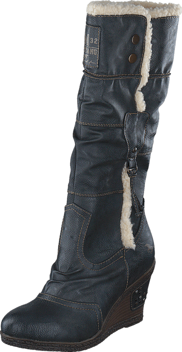 Mustang - 1083601 W Wedge High Boot Graphite