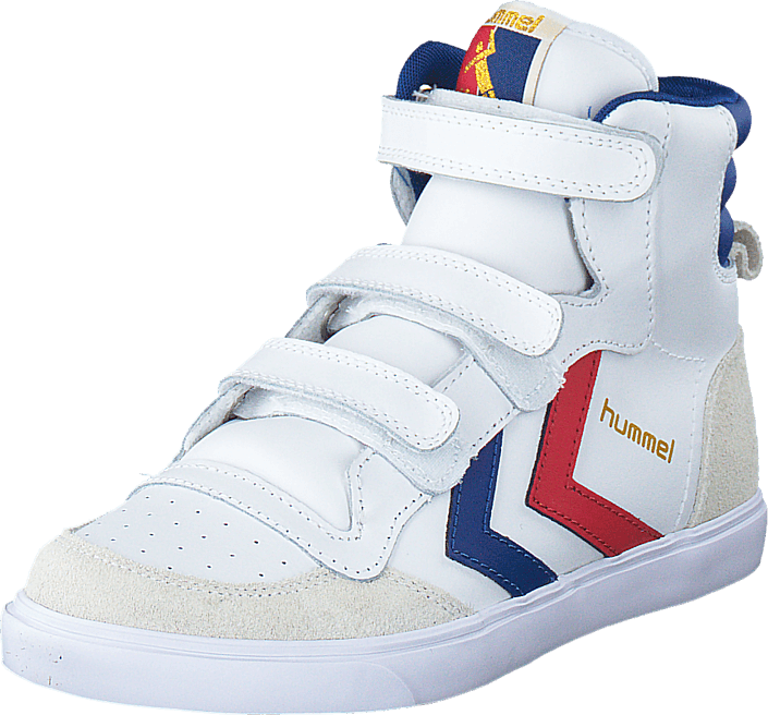 Hummel - Hummel stadil JR high White/Blue/Red/Gum