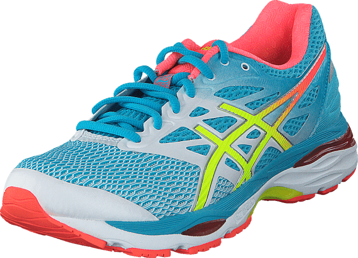 Asics - Gel Cumulus 18 White / Safety Yellow / Blue