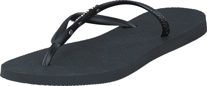 Havaianas - Slim Metal Logo And Crystal Black