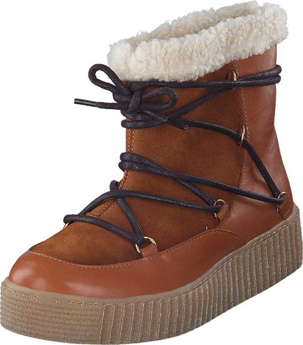Pieces - Paccia Leather Boot Cognac