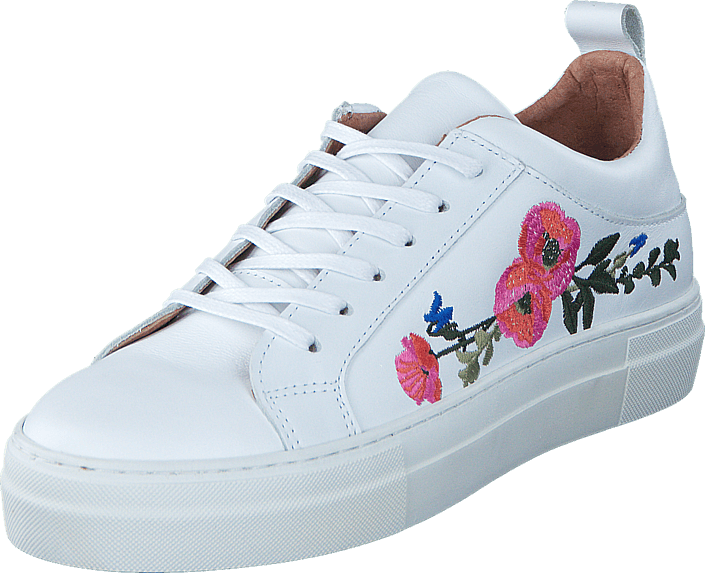Pieces - Paulina Leather Flower White