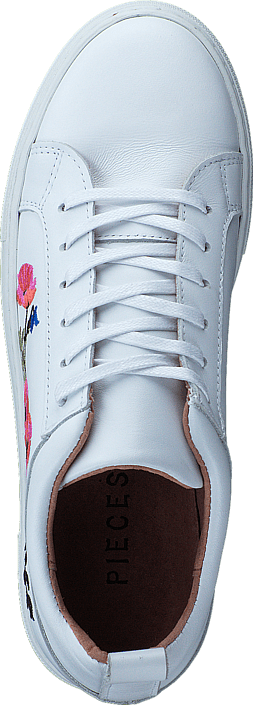 Pieces - Paulina Leather Flower White