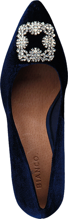 Bianco - Velvet Brooch Shoe OND17 30 Navy Blue