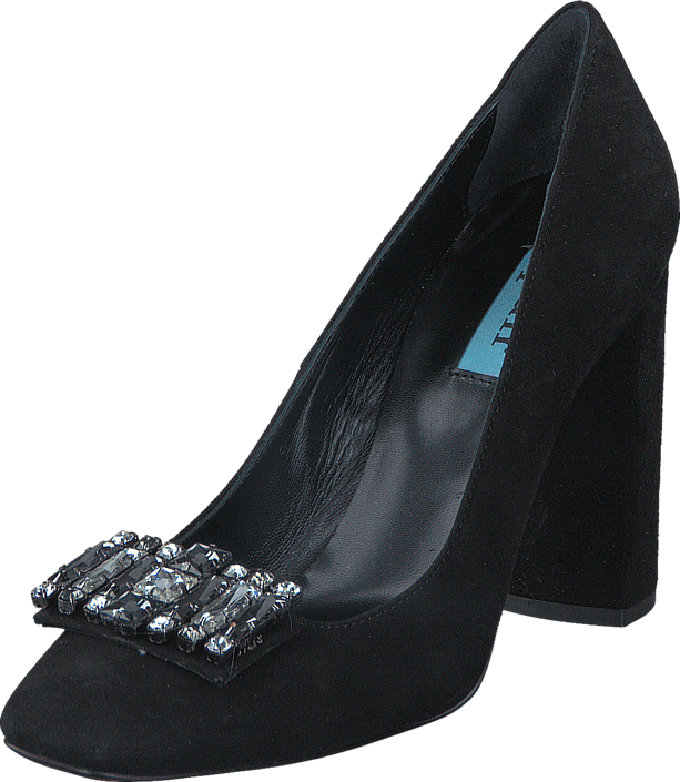 A Pair - Low Pump W/Swarowski Black Suede