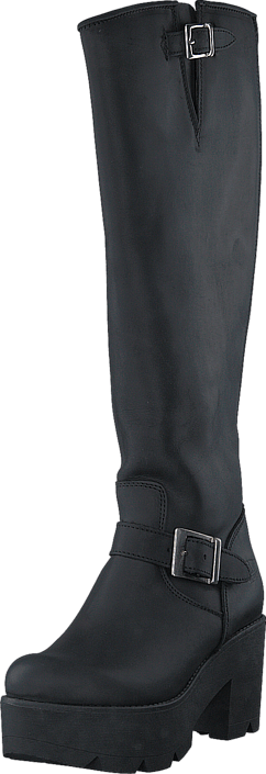 Johnny Bulls - High Platform Boot Black / Shiny Silver