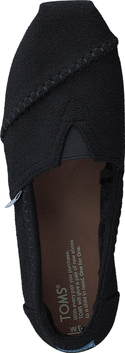 Toms - Seasonal Classic Black Wool/Faux Shearling
