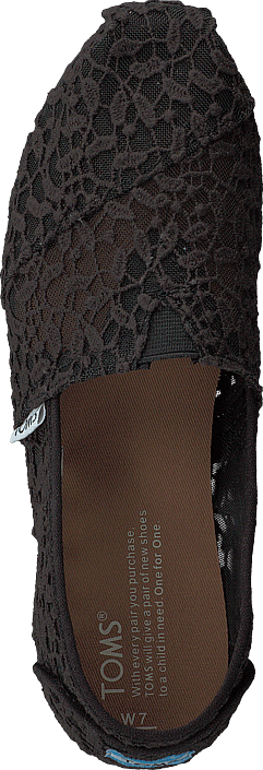 Toms - Alpargata Black Lace Leaves