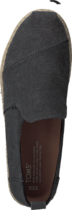 Toms - Deconstructed Alpargata Rope Black Washed Canvas/rope