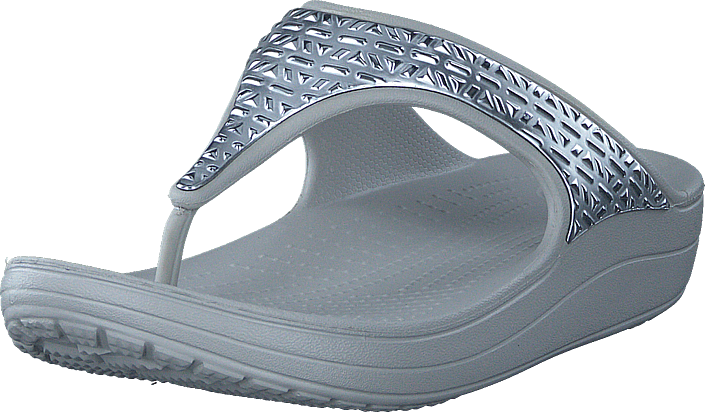 Crocs - Sloane Graphic Etch Met Flip W Pearl White/silver
